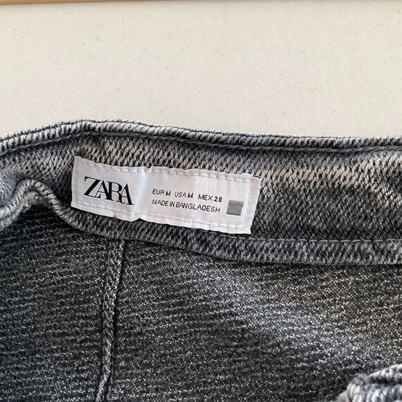 [⭐ PRICE FIRM] ZARA Denim Crossover Midi Skirt in Dark Gray Z1975 Medium M - Picture 11 of 16